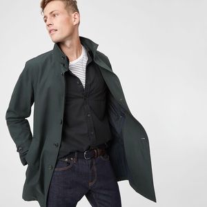 Club Monaco | Green Cotton Mac Trench Coat XL